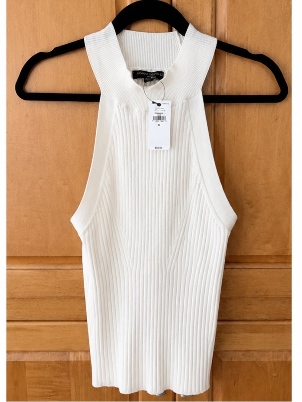 Banana Republic White Mock Neck Ribbed Tank